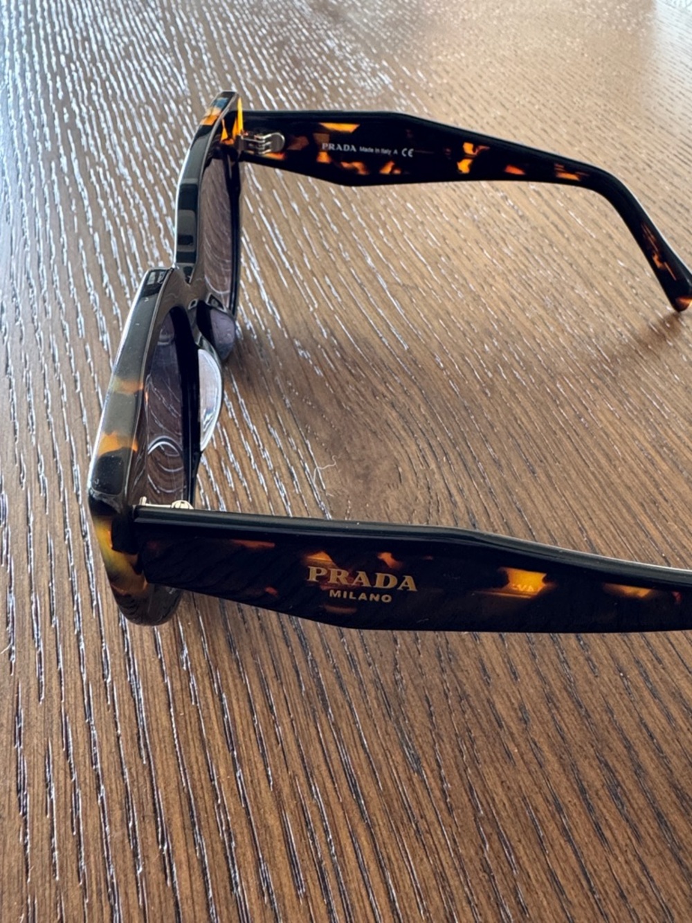 Prada Tortoiseshell Acetate Round Women Sunglasses - Dark Brown/Amber - Picture 7 of 12
